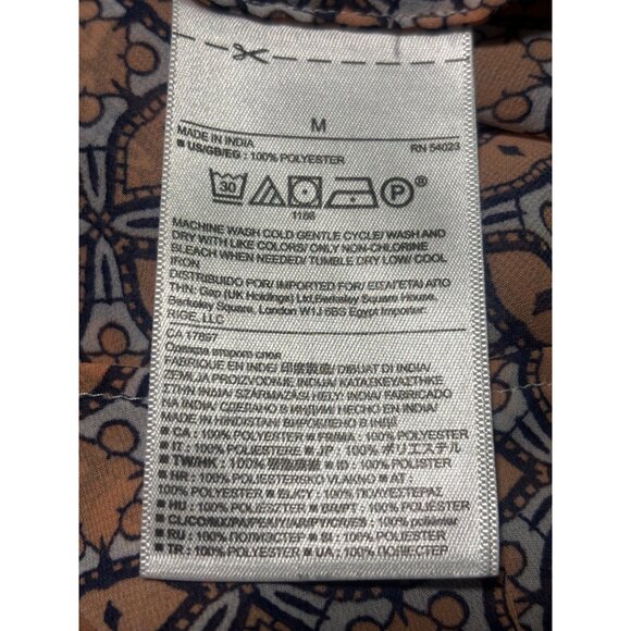 Banana Republic Womens Patterned Long Sleeve Sheer Blouse Size M - Picture 6 of 6